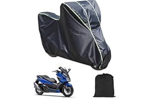 BONJUME Lona para Motocicleta Honda Forza 350 Forza 125 SH 350i, Lona Oxford 210d para Motocicletas Scooters EléCtricos con Tiras Reflectantes Orificio para Cerradura Resistente A La Lluvia Al Sol