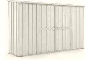 Notek Box in Acciaio Zincato Casetta da Giardino in Lamiera 3.07 x 1.00 m x h1.92 m - 67 kg – 3,07 Metri Quadri – Bianco