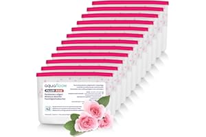 Aquafloow Osuszacz Pokojowy 400 ml, Redukuje Wilgotność, 12 Sztuki Granulki ROSE | Neutralizator Zapachów, Pochłaniacz Wilgoci do Kuchni, Szafki, Łazienki i Gabinetu