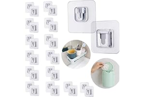 AMBOLIO 30 Pièces,Crochet Transparent,Crochets Muraux Auto-adhésifs Double Face, Réutilisable,