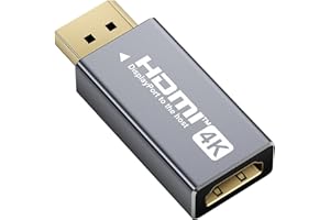 OHBUYAGN DisplayPort to HDMI Adapter 4K@60Hz, Unidirectional DP Male to HDMI Female, Supports 4K@60Hz YCbCr, 4K@30Hz 2K@60Hz 1080P@120Hz G-Sync FreeSync, Compatible with PC, AMD nVidia Intel Graphics