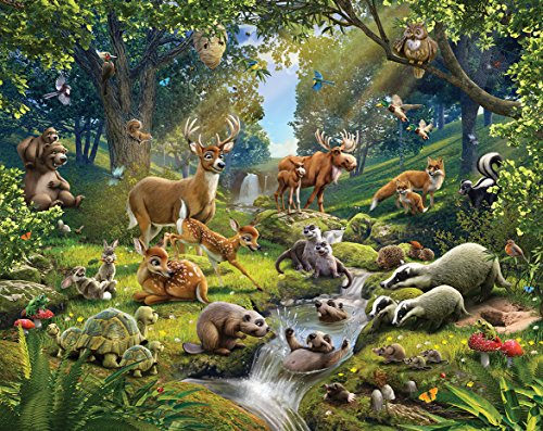 Walltastic 43060 Tiere des Waldes, Tapete, Wandbild, Paper, bunt, 52,5 x 7 x 18,5 cm - 2
