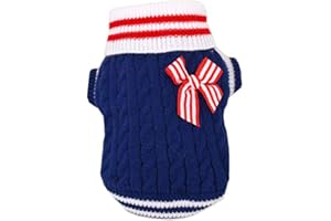SAMGU Pullover Style de Marine Chandail a Col Vetement Tricote a pour Chien Chandails tricotés Color Bleu Size Large
