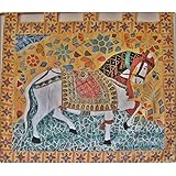 Farbenfroher Wandbehang Wandteppich Wand Decor Seidenmalerei Pferd
