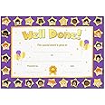 Well Done Purple Certificate for Kids - 25 Pack - Special Achievement Recognition Award - Blank Fill-in Cards - School Children Beaver Brownie Cub Scout Sports - A5 Size - Eco-Friendly - UK Made