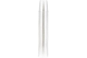 Hotpack Disposable Clear Strong Plastic Cups 8 ounce for Iced Coffee, Smoothies, Juices, 50 Pieces