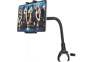 Cuxwill Gooseneck Tablet Mount Spin Bike Holder for 4-13" Tablet & Cell Phone, Long Arm Bicycle Mount for Elliptical Treadmill, Exercise Bicycle, for iPad Pro Mini, Galaxy Tab, Kindle Fire, iPhone 14
