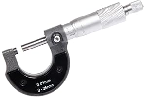 Beslands - Micrómetro Exterior Calibrador 0-25 mm, con Micrómetro de 0,01 mm, Alta Precisión para Medición Externa