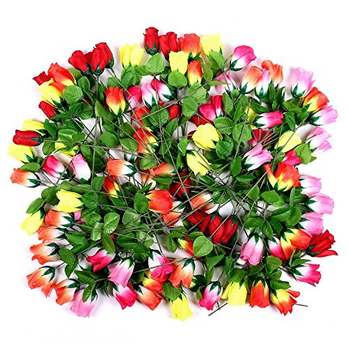S/O 72er Pack Hecken Rosen bunt 26cm 6 Farben Kunstblumen Seidenblumen Bunte Rose - 4