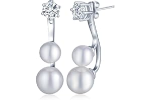 UNENDLICH U Infinite U Elegantes chaquetas de plata de ley 925 con perlas dobles para mujeres/niñas, múltiples estilos de uso