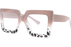 Pro Acme Blue Light Blocking Glasses - Big Square Thick Frames Fake Glasses for Women