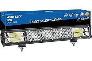 WOWLED 20 Inch LED Light Bar, Super Bright 5D 144W Spot & Flood Combo Beam LED Work Light Bar, Waterproof Offroad Bar Lamp Fog lights for Truck SUV Car Camp Boat 4x4