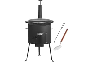 BBQ-Toro Fonte Kazan avec four Kazan Ø 39,5 cm | Marmite en fonte de 19 l avec couvercle | Marmite en fonte | Chaudron à goulasch, chaudière à feu, four d'extérieur | Four à feu, four à ragoût, foyer
