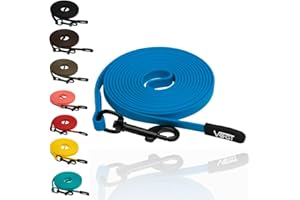 VOGT-Trainingsleine| von André Vogt |inklusive Videokurs Begegnungstraining| Schleppleine | ideale Länge 3m| original Biothane| (hellblau)