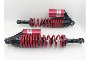 Hegeiisy 340mm 13.38 pulgada 7mm primavera Amortiguador de aire universal para motocicleta, suspensión trasera, ATV, quad, scooter, bici de la suciedad para 125cc 150cc 250cc 300cc Rojo Negro