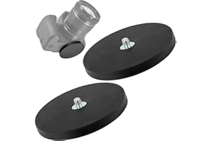 MAGNET-KAUF Neodyme magnétique caoutchouté – Support magnétique avec filetage 1/4" – Support pour caméra embarquée DSLR GoPro ou lampes de studio (88 mm – 55 kg)