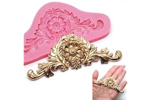 PINICECORE 3D Baroque Couronne Sugarcraft Fondant Chocolat Moule en Silicone de décoration de gâteau Ustensiles de Cuisine Cuisson pâtisserie Décor