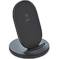 Belkin BoostCharge Wireless Charging Stand 15W (Qi Fast Wireless Charger for iPhone, Samsung, Pixel, more) - Black