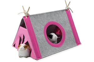 ASOCEA Nascondiglio per Piccoli Animali Tenda per Criceti Amaca Triangolare Nido per Animali Domestici Con Finestra Circolare per Cavia Cincillà Riccio Ratto Scoiattolo Furetto Coniglio Nano