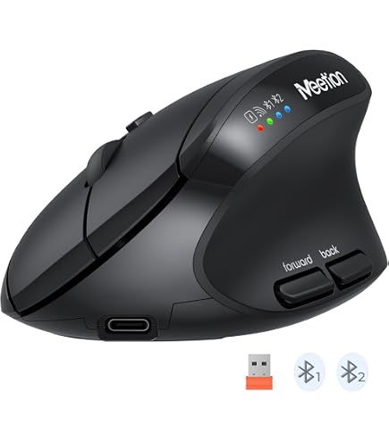 IClever Kabellose Vertikale Maus – Ergonomisch, 6 Tasten, 4 DPI-Stufen (1000-2400), Für Windows & Mac