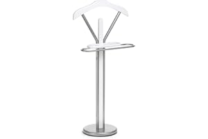 Idimex Fabio Valet Stand with Clothes Hanger, Trouser Hanger, Small Shelf in 5 Colours