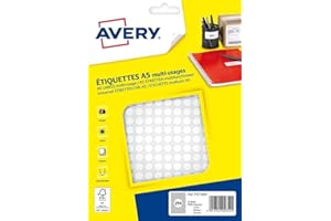 Avery Boite de 4704 Etiquettes multi usages 8 mm Blanc
