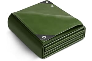 Keplin 3x4m Waterproof Tarpaulin Cover Sheet 90GSM, Heavy Duty, Mould-Resistant, Easy to Wash - PE Material, Reinforced Edges with Metal Eyelets, Green