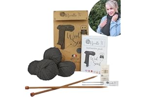 Needle It® - Kit completo para tejer lana principiantes - Bufanda de lana - Idea de regalo (Gris)