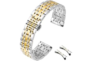 HEYOZURY Cinturini per Orologio Acciaio Inossidabile Cinturino in Metallo con Estremità Dritta e Curva 12mm 14mm 16mm 18mm 19mm 20mm 21mm 22mm Cinturino di Ricambio in Metallo per Uomini/Donne