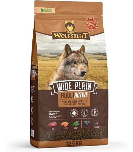 WOLFSBLUT  Wide Plain Puppy | Trockenfutter mit natrlichen Zutaten und  wertvollen Superfoods fr heranwachsende Hunde. Getreidefreies Alleinfutter  ohne Zusatzstoffe im Beutel | 12,5kg Pferd : Amazon.de: Haustier