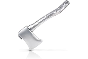 Hoappa Plastic Axe Prop for Halloween Costume, 41cm Silver Eye Catching Fake Axe for Fancy Dress Accessory, 1 Pack