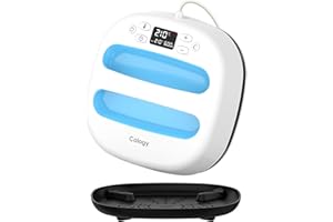Calogy Pressa a Caldo per Magliette, 25,4x25,4cm(10*10") Termopressa Portatile, Macchina Stampante per Tessuti, Borse, Cuscini, Cappelli Progetti con Vinile a Trasferimento Termovinile (Bianco Blu)
