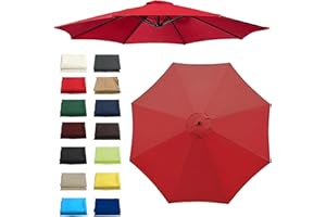 DHGVCED Auvent De Rechange – Bâche De Remplacement Pour Parasol De Terrasse – 200CM/2,7 M/3 00CM | 6 Bras/8 Bras – Tissu De Remplacement Pour Parasol – Housse De Rechange Auvent De Parasol De Terrasse(Color:R