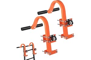 BBTEQEKN 2er-Pack Leiterhaken mit Rad, 500 lbs Gewicht Leiter Dach Heavy Duty Stahlleiter Stabilisator, Gummi Grip, T Typ Stange, schnelle und einfache Einrichtung