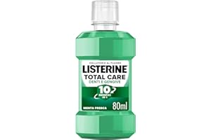 LISTERINE Collutorio Total Care Denti e Gengive, Collutorio da viaggio al gusto di Menta Fresca, In pratico formato viaggio e con Fluoro per denti forti e gengive sane in sole due settimane, 80 ml