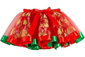 Flovel Mädchen Tutu kostüm Prinzessin Kinder Tüllrock Lagen Petticoat Tanzkleid Dehnbaren Ballettrock Weihnachten Karneval für Kinder und Mädchen