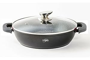 Cheffinger Sauteuse 32 cm noire | Cocotte à induction anti-adhésive | Cocotte avec couvercle en verre | Poêle de service de , noire