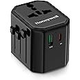 Honeywell New Launch Universal Travel Adapter 12W, 3-in-1 Fast Charging, Universal Socket, TypeC, USBA, Worldwide Wall Charger for EU,US,UK & CN/AUS, Devices, 3Yr Manufacturer Warranty