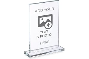 Wanapix | Trophée Personnalisé avec Nom et Texte | Verre Gravé | Trophée Personnalisé | Boîtier de Rangement Inclus | Rectangulaire