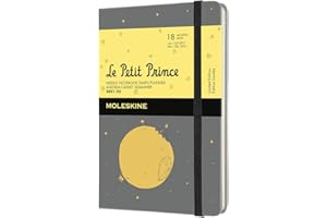 Moleskine - Agenda Settimanale 18 Mesi, Agenda Settimanale 2021/2022, Planner Il Piccolo Principe in Edizione Limitata, Copertina Rigida, Formato Pocket 9 x 14 cm, Colore Grigio, 208 Pagine