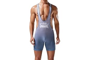 YUFEIDA Men's Sports Shirts Active Undershirts One Piece Boxer Singlet Wrestling Bodywear Active Base Layers Bodysuit