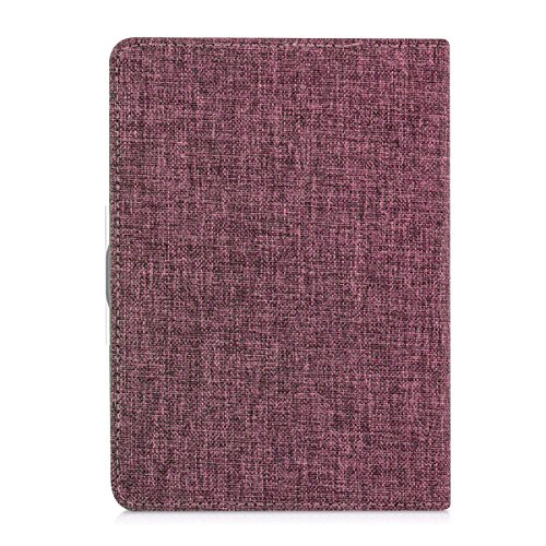 kwmobile Hülle für Tolino Shine 2 HD – Flipcover Case eReader Schutzhülle – Bookstyle Klapphülle Stoff Design Pink - 3