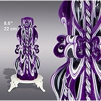 Kerzen, geschnitzte Kerze, Schwarze un Lila Kerze, Geburtstagsgeschenk