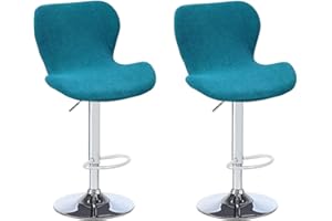 Levoberg 2 fodere per sgabello da bar, curve, estensibili, per sedia da bar, con schienale elastico, copertura per sgabello alto, da cucina, colore: blu pavone