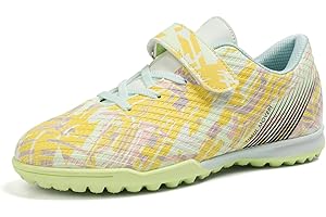 Puvvtyi Kids Football Boots,Anti-Slip Foot Shoes Laceless,Unisex Boys Girls Football Trainers