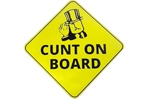 GADGETKING Bumper Sticker Funny Novelty Car Prank Item Rude Gift Baby On Board Window Xmas Idea Present for Him Boyfriend Men Man Adult Secret Santa Stocking Filler Practical Joke April Fools (CUNT ON Board)