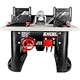 Excel Table Router 240V, Variable Speed 28,000rpm Woodworking Machine, Bench Top, Rise & Fall System and Safety Switch, Cutter Storage, 1/2" & 1/4" Collets Included, Table Router, 240v routertable