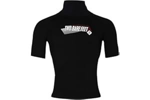 Two Bare Feet Adults Thermal Fleece Lined Rash Vest Short Sleeve - UV Protection Surf Base Layer, Wetsuit Swimming Tops for Surfing