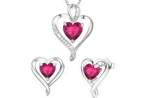 LAVUMO Conjunto de Joyas para Mujer Collar Mujer pendientes Plata Oro Joyas Mujer, Regalo por Mujer Esposa, Mamá, Novia En san valentin,Cumpleaños,Navidad, Dia de la Madre Regalos Originales