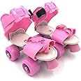 Authfort Super-Quad Roller Skates Inline Skates Suitable for Age Group 7 to 11 Years (Pink) Adjustable Uk-4/7 (Pink)